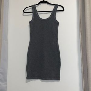 Fashions Nova Gray Ribbed Jersey mini body con Dress